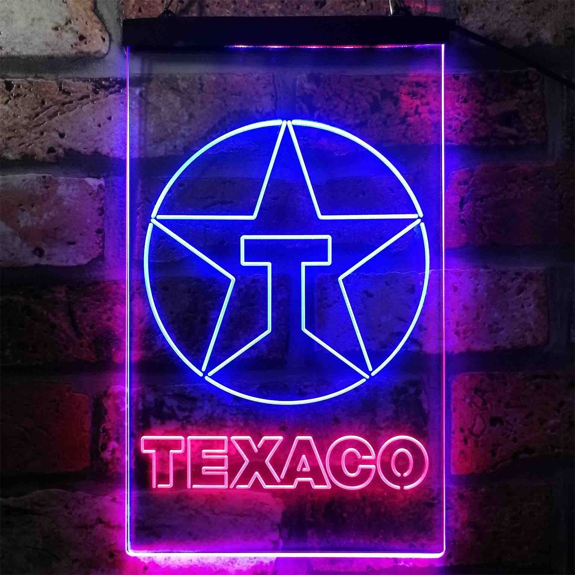 Texaco Logo Dual LED Neon Light Sign